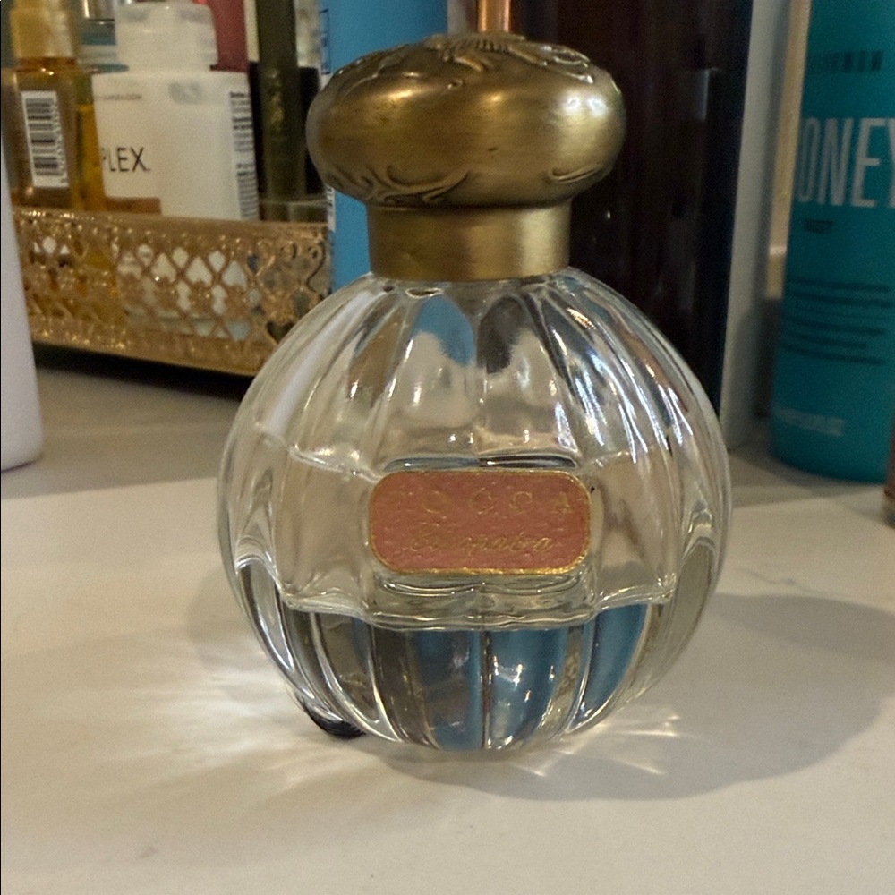 Tocca Clear Glass Perfume Bottle with Gold-Tone Cap and Pink Label